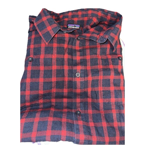 Patagonia Other - Patagonia Shirt Mens XXL Red Blue Plaid Organic Cotton Long Sleeve Button Down